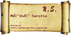 Máthé Sarolta névjegykártya