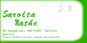 sarolta mathe business card